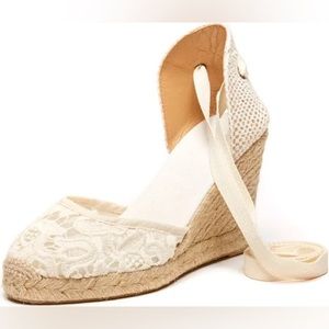 Soludos Lace Up Wedge Espidrilles, size 9